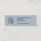 Minimalistisch donkerblauw juwelenaarscherm mini visitekaartje (Achterkant)