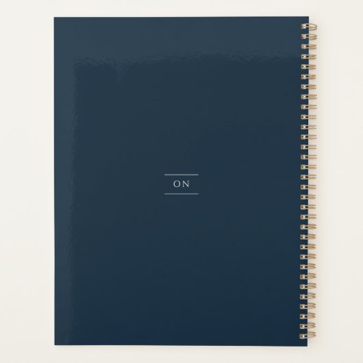 Minimalistisch donkerblauw wekelijks | Maandelijks Planner (Achterkant)