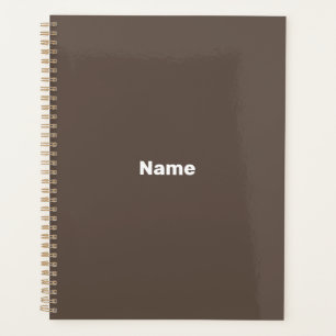 Minimalistisch donkerbruin aangepaste tekst jaar m planner