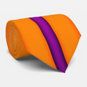 Minimalistisch donkergoud met Paarse streep Stropdas (Opgerold)