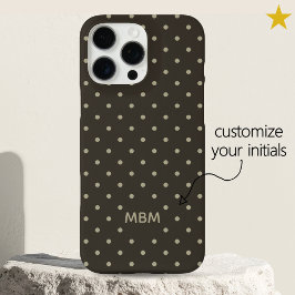 Minimalistisch donkergrijs aangepaste monogram pol iPhone 16 pro max hoesje