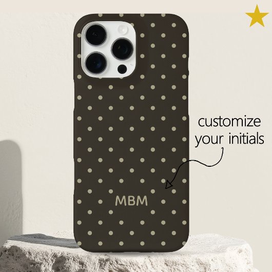 Minimalistisch donkergrijs aangepaste monogram pol Case-Mate iPhone case