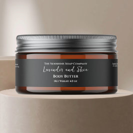 Minimalistisch donkergrijs cosmetica potje label adreslabel wikkel