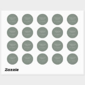 Minimalistisch donkergrijs Groen script Aangepast  Ronde Sticker (Vel)