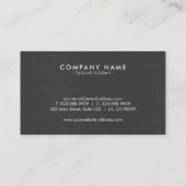 Minimalistisch donkergrijs kunstleer visitekaartje (Achterkant)