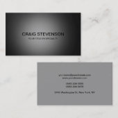 Minimalistisch donkergrijs Visitekaartje (Voorkant / Achterkant)