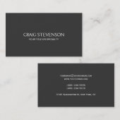Minimalistisch donkergrijs Visitekaartje (Voorkant / Achterkant)