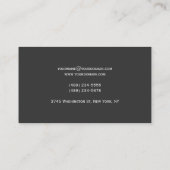 Minimalistisch donkergrijs Visitekaartje (Achterkant)