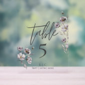 Minimalistisch donkergrijs waterverf tafelnummer acryl bord (Neutraal)