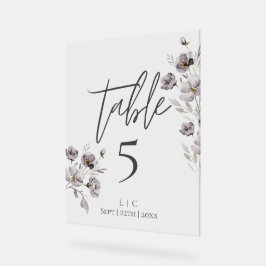 Minimalistisch donkergrijs waterverf tafelnummer acryl bord