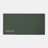 Minimalistisch donkergroen gouden script gepersona bureaumat (Voorkant)