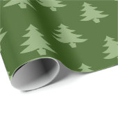 Minimalistisch donkergroen kerstboompatroon cadeaupapier (Rol Hoek)