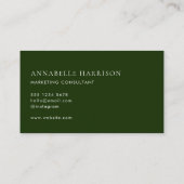 Minimalistisch donkergroen | Modern professioneel Visitekaartje (Achterkant)
