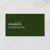 Minimalistisch donkergroen | Modern professioneel Visitekaartje (Voorkant)