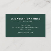 Minimalistisch donkergroen, modern, professioneel visitekaartje (Achterkant)