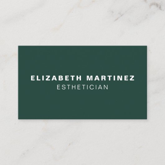 Minimalistisch donkergroen, modern, professioneel visitekaartje (Voorkant)