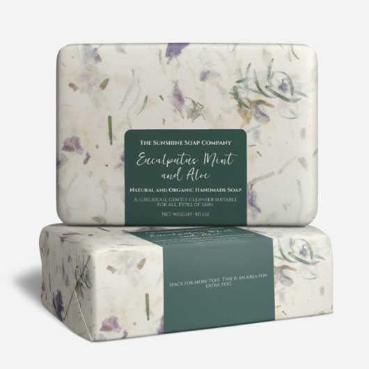 Minimalistisch donkergroen zeep verpakkingslabel etiket