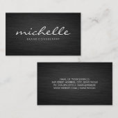 Minimalistisch donkermetaal | Kroatische tekst Visitekaartje (Voorkant / Achterkant)