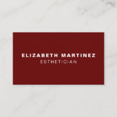 Minimalistisch donkerrood, modern, Gepersonaliseer Visitekaartje (Voorkant)