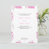 Minimalistisch donkerroze en bruine bruiloft kaart (Staand voorkant)