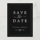 minimalistisch | Donkerzwart De datum opslaan Uitnodiging Briefkaart (Voorkant)