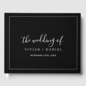 minimalistisch | Donkerzwarte bruiloft Gastenboek (Voorkant)