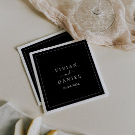 minimalistisch | Donkerzwarte bruiloft Servet
