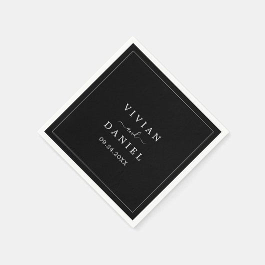 minimalistisch | Donkerzwarte bruiloft Servet (Hoek)