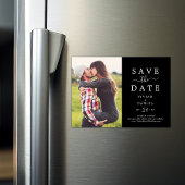 minimalistisch | Donkerzwarte foto De datum opslaa Magnetische Uitnodiging