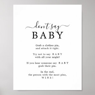 Minimalistisch Don't Say Baby Spel Bord Poster