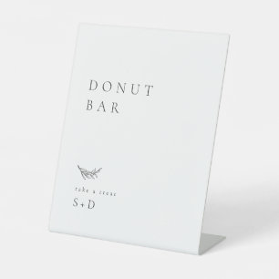 Minimalistisch Donut Bar Trouwbord Reclamebord Met Voetstuk