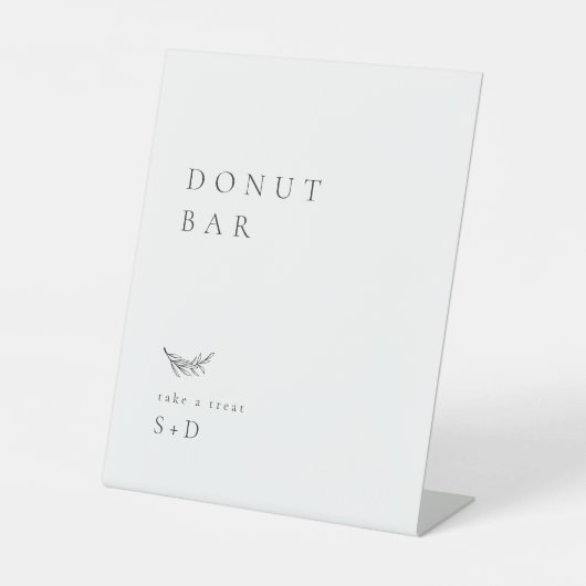Minimalistisch Donut Bar Trouwbord Reclamebord Met Voetstuk (Voorkant)
