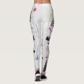 "Minimalistisch Doodle Pad Kerst: Pop kunst abstra Leggings (Achterkant)