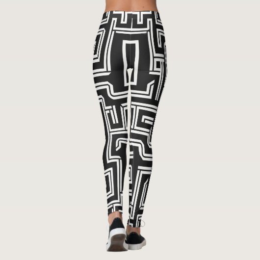 Minimalistisch doolhof met monochroom leggings (Achterkant)