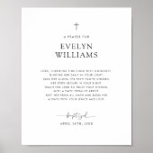 Minimalistisch doopgebed gepersonaliseerd poster (Voorkant)