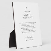 Minimalistisch doopgebed gepersonaliseerd tafelbla fotoplaat (Zijkant)