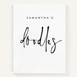 Minimalistisch dopje Naam Zwarte Witte Schets Boek