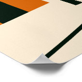 Minimalistisch dorp met geplaveide straat en zon poster (Hoek)