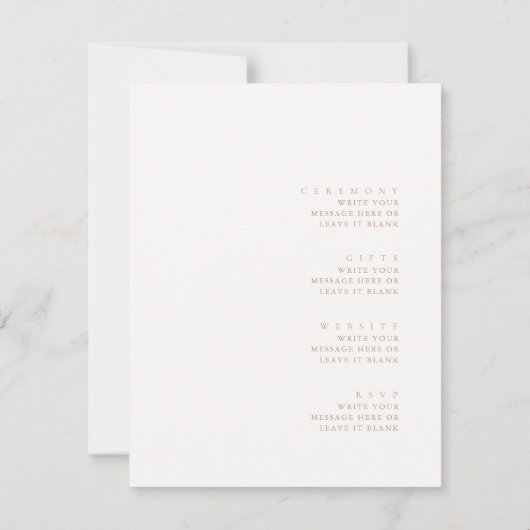 Minimalistisch 'Double Sided Wedding'-pakket Kaart (Achterkant)