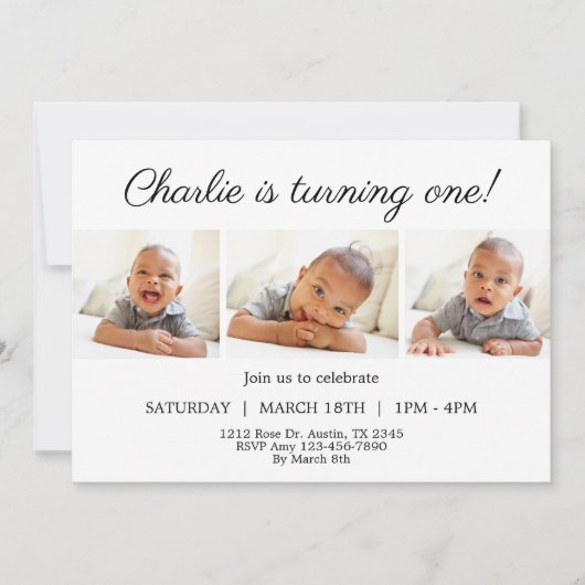 Minimalistisch draaien van één foto van 1 septembe kaart (Voorkant)