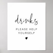 Minimalistisch drankbord, huwelijksdrankstation poster (Voorkant)