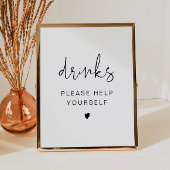 Minimalistisch drankbord, huwelijksdrankstation poster