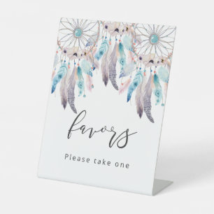 Minimalistisch Dream Catcher Boho Baby shower Favo Reclamebord Met Voetstuk
