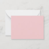Minimalistisch drie monogram één rand | Blush Pink Notitiekaartje (Achterkant)