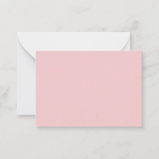 Minimalistisch drie monogram één rand | Blush Pink Notitiekaartje (Achterkant)