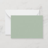 Minimalistisch drie monogram één rand | Sage Green Notitiekaartje (Achterkant)
