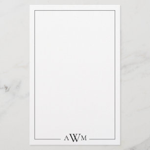 Minimalistisch drieletterig monogram briefpapier