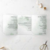 Minimalistisch drievoudig eucalyptusprogramma drieluik uitnodiging (Binnen)