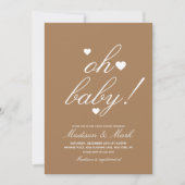 Minimalistisch drijvend Baby shower Kaart (Voorkant)