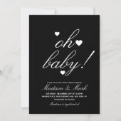 Minimalistisch drijvend Baby shower zwart Kaart (Voorkant)